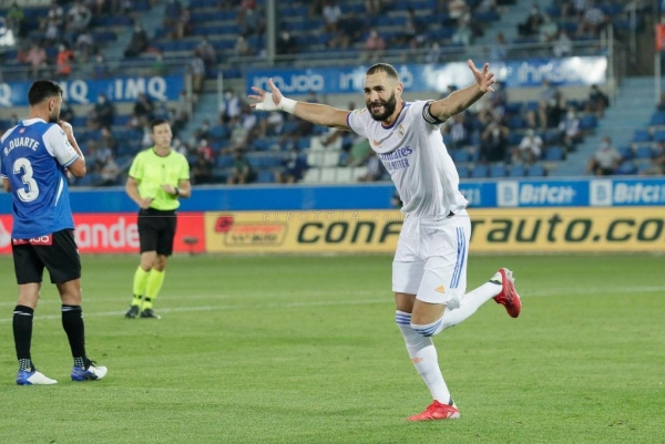 بنزيما يقود ريال مدريد للفوز على ألافيس (4-1) في الجولة الافتتاحية للدوري الإسباني (الليغا)