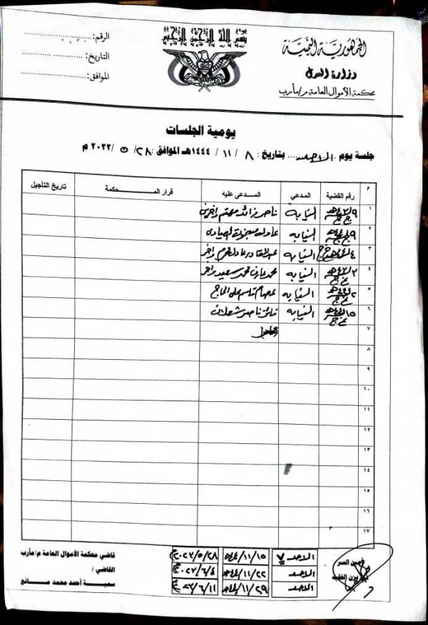 محكمة الأموال العامة تعقد غدا الأحد أولى جلسات محاكمة ضابط نافذ في شرطة مأرب