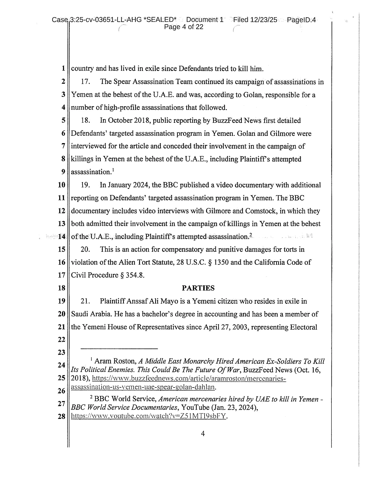 الموقع بوست يحصل على وثائق الدعوى القضائية المرفوعة ضد الإمارات في أمريكا ومرتزقتها في اليمن