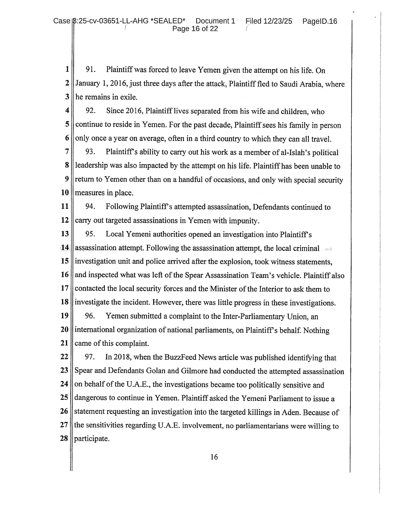 الموقع بوست يحصل على وثائق الدعوى القضائية المرفوعة ضد الإمارات في أمريكا ومرتزقتها في اليمن